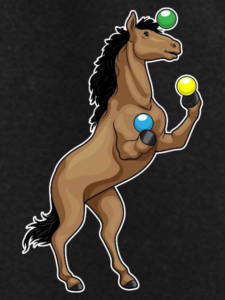 Horse juggler juggling