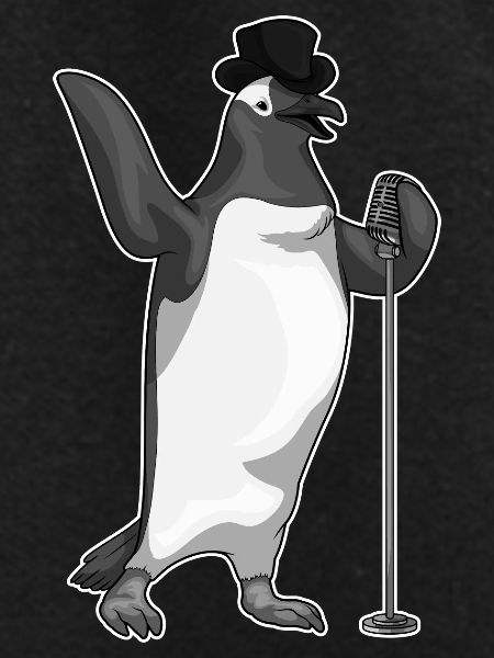Penguin Singer Microphone Singing