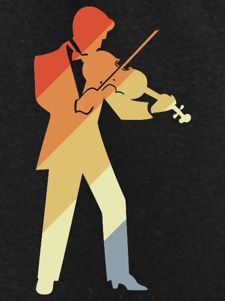 Retro Violin Player Graphic