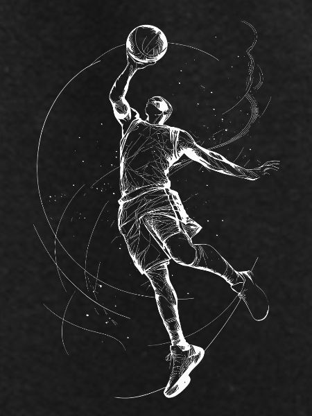 Dynamic basketball player illustration