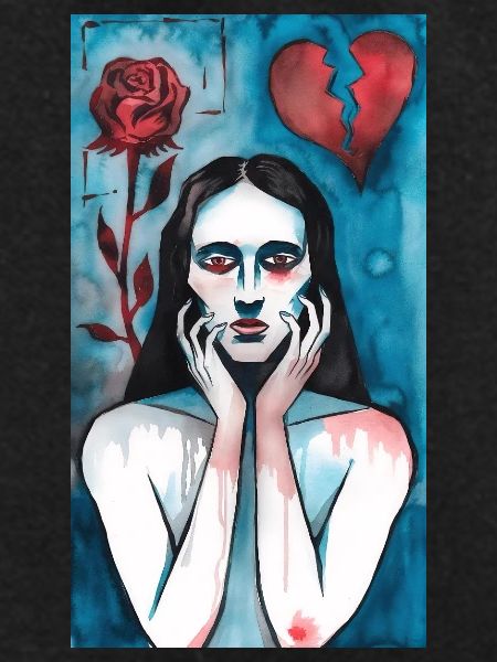 Broken love, grieving lady