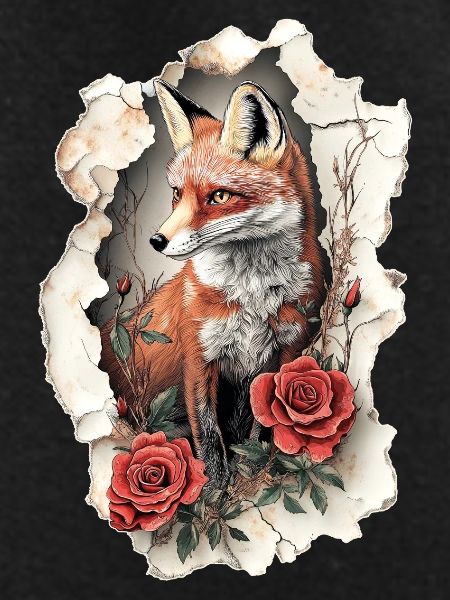 Fox with flowers