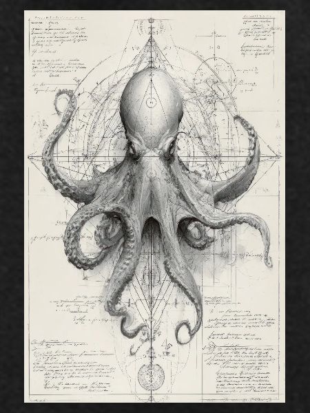 Geometric Octopus Blueprint