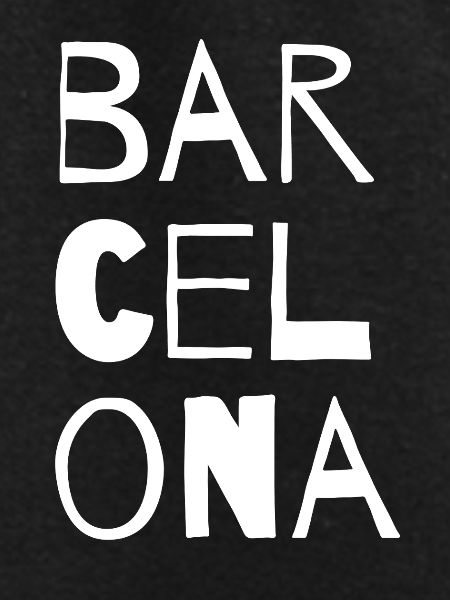 Barcelona Vertical Lettering Design