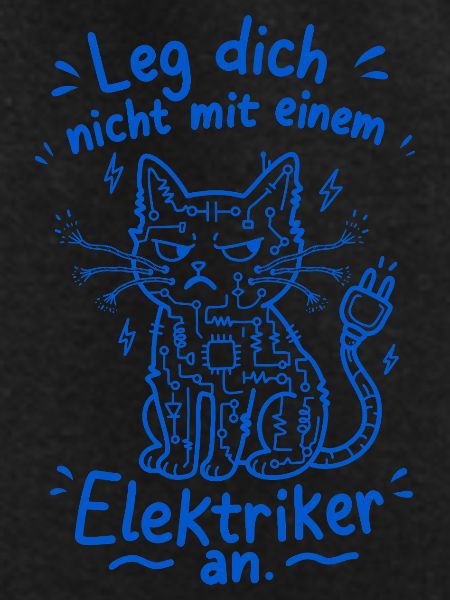 Electrician Cat Circuit Doodle