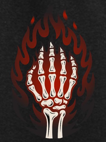 Flaming Skeleton Hand