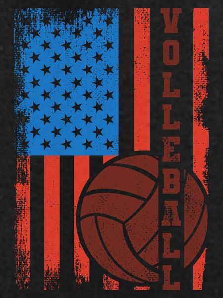 Patriotic volleyball player