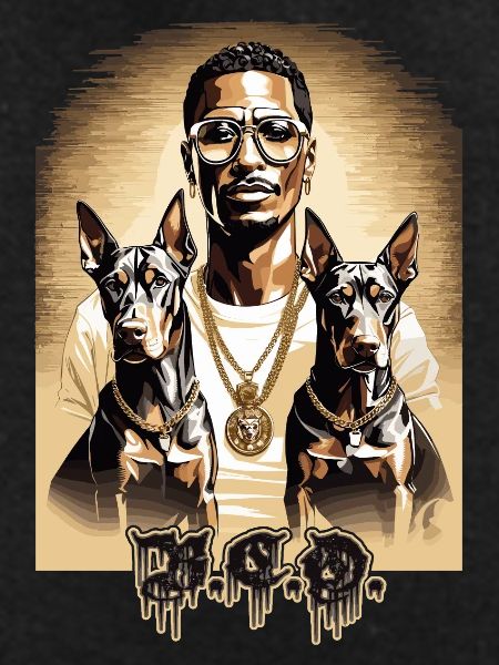 Rapper with Dobermans