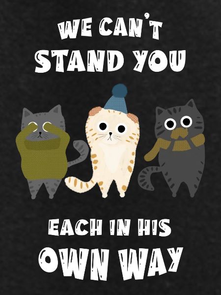 Three ignorant cats