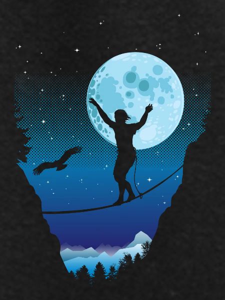 Moonlight slackline
