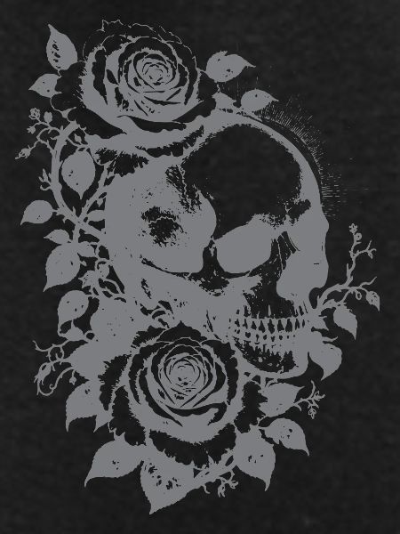  Skull with roses