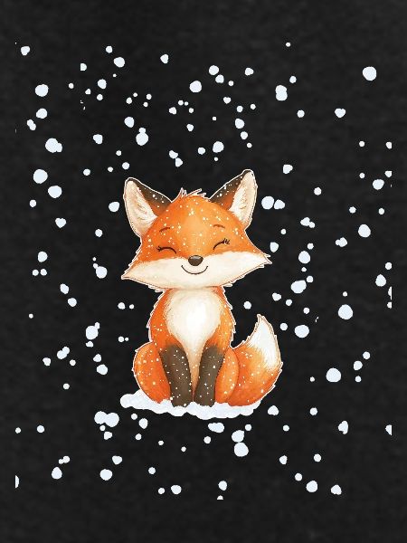 Fox with snowflakes