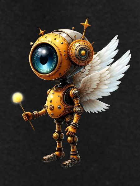 Steampunk Winged Robot