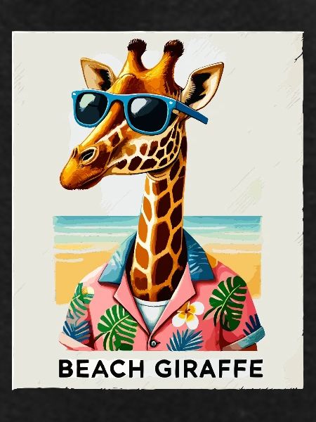 Beach Giraffe with Sunglasses