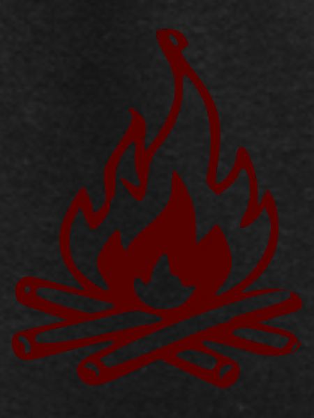 Campfire Silhouette Red