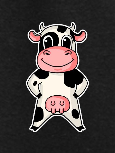 Cow Farmer Farming Illustration