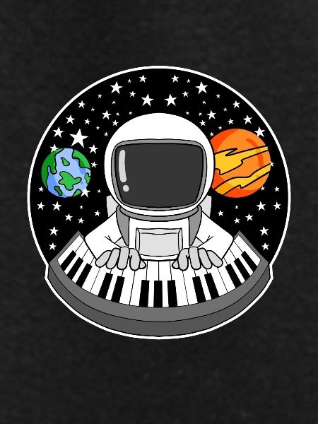 Astronaut plays piano