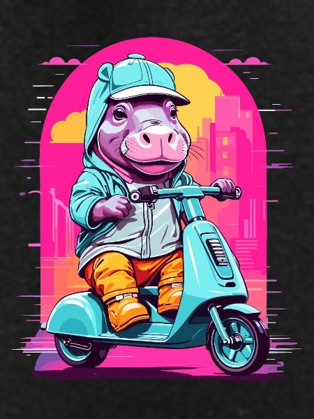 Hippopotamus on Scooter