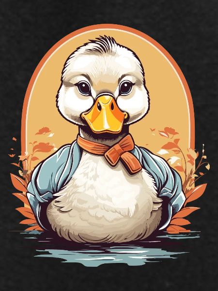 Cute duck with bow