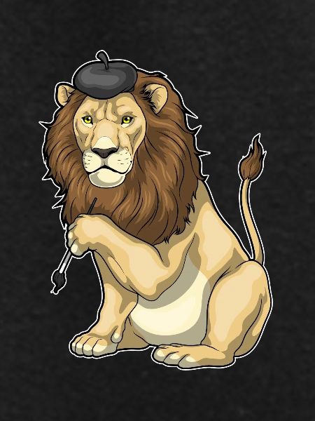 Lion Painter Brush Painting
