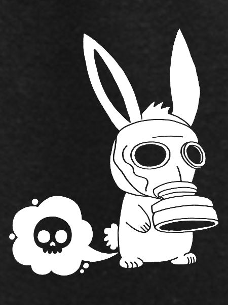 White rabbit farting