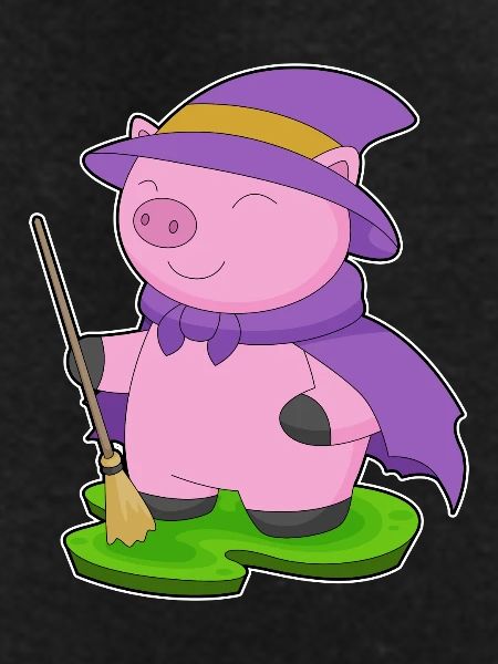 Pig Witch Broom