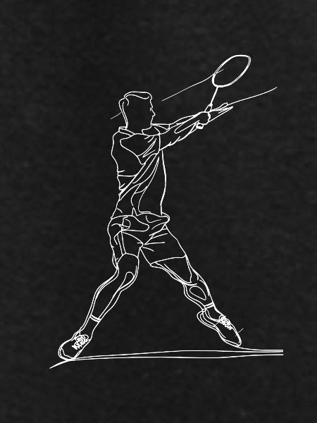 Badminton Boy Line Art