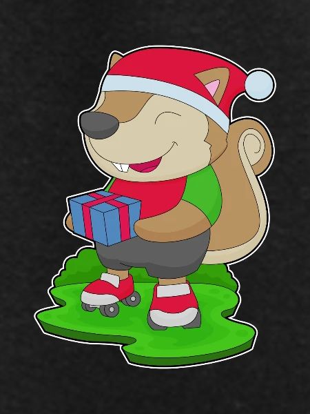 Squirrel Christmas Roller Skates