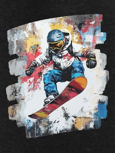 Snowboarder powder snow