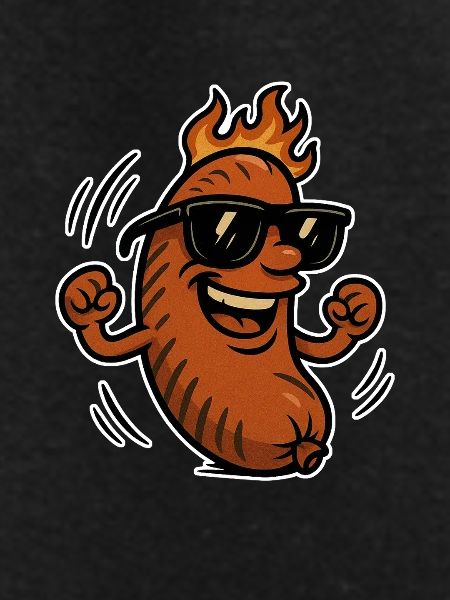 Bratwurst with sunglasses