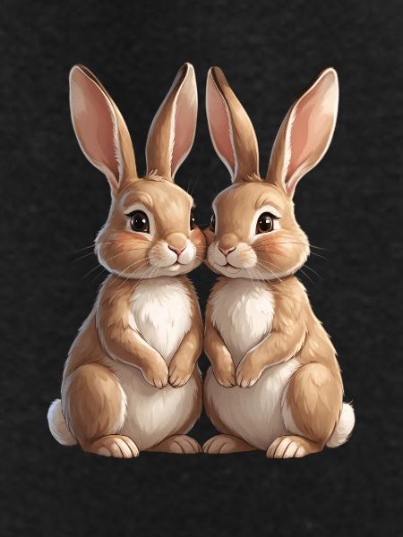 Rabbit Duo Cuddle Picture