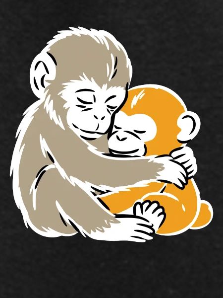 Monkey Hug Duo Illustration