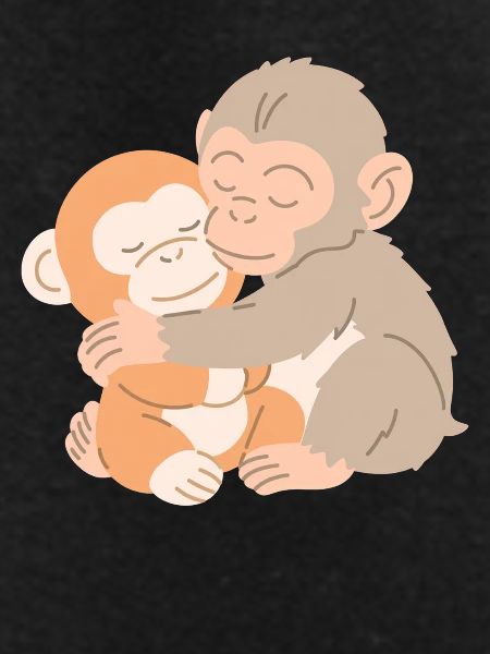 Hugging Monkeys Embrace