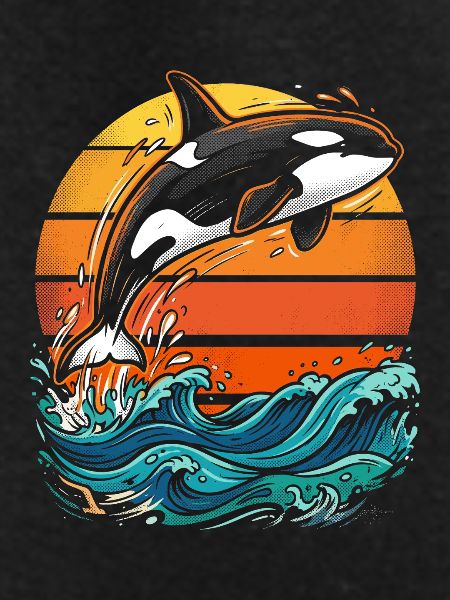 Orca at sunset
