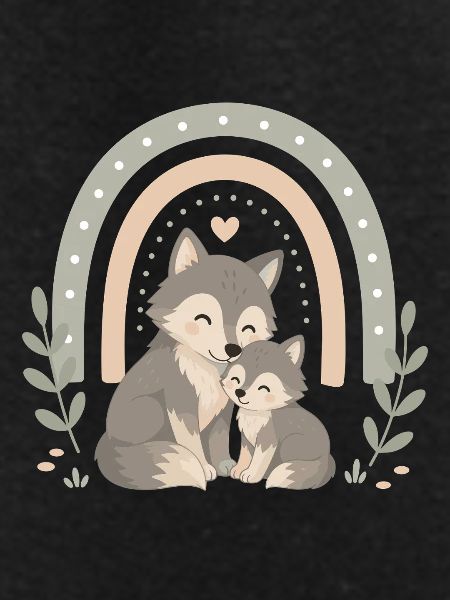 Wolf Family Boho Rainbow