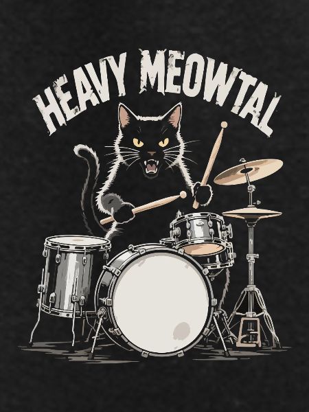 Heavy Meowtal Cat Drummer