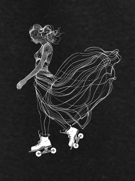 Roller Skater Line Art