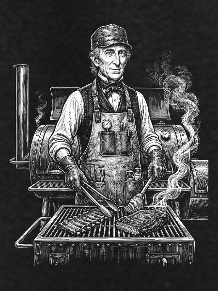 John Tyler grilling