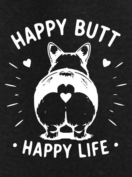 Cheerful Dog Butt Silhouette