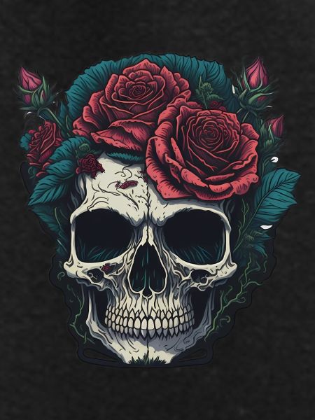 Skull with roses