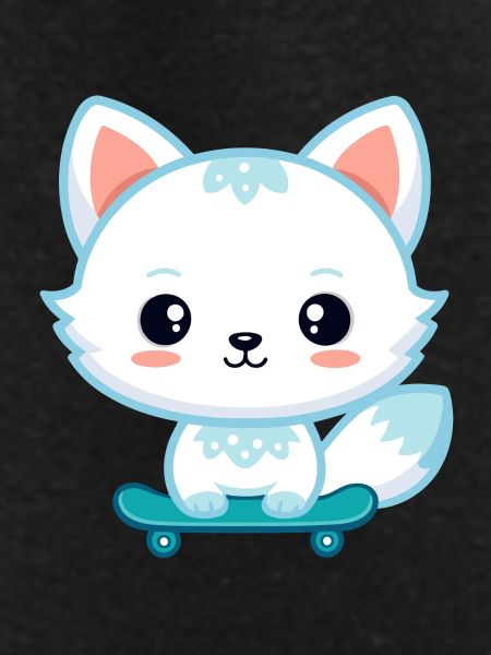 Kawaii Fox on Skateboard
