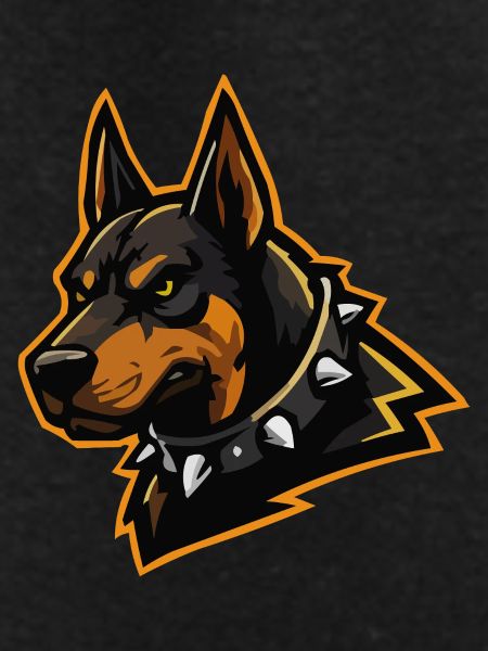 Doberman with spiked collar