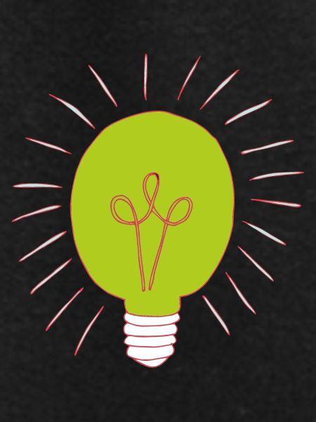 Neon green light bulb