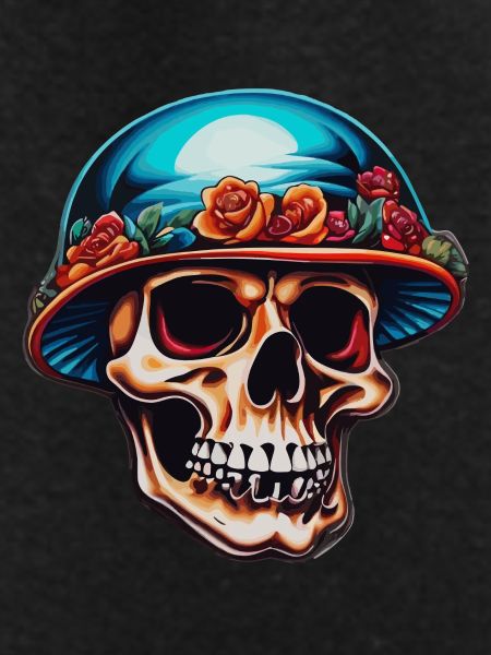 Skull with mushroom hat