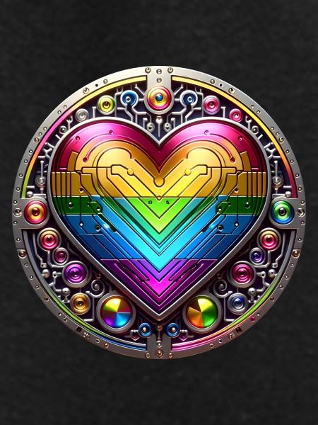Metallic Rainbow Heart