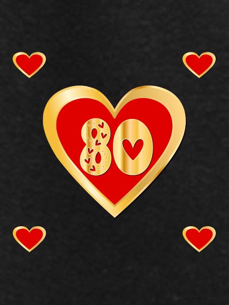 80th birthday Eighty Heart
