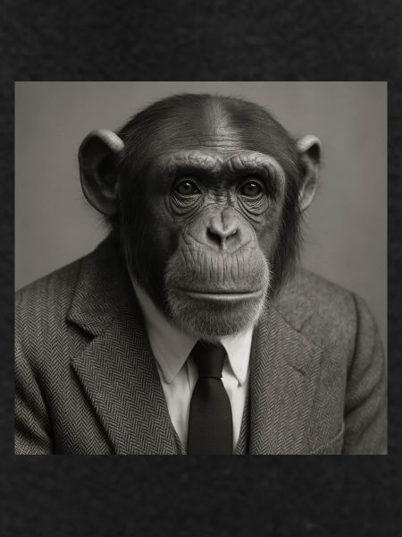 Elegant monkey in suit