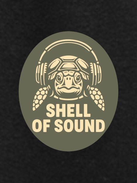 Turtle with headphones