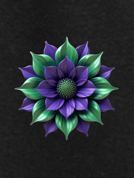 Purple Green Blossom