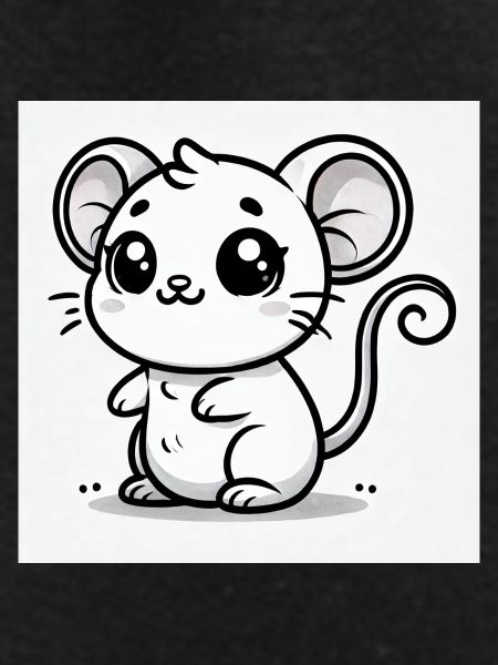 Kawaii Mouse Black White